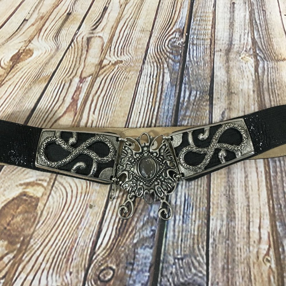 Leatherrock Black Leather Fashion Belt M / L